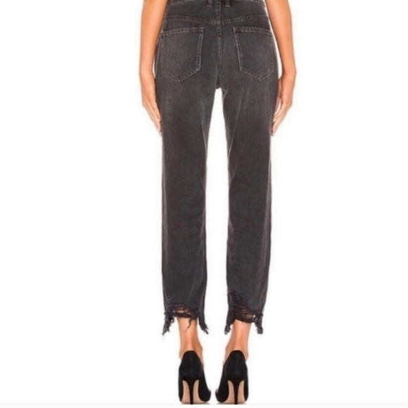 Free People Chewed Up Midrise Straight Jeans in Rugged Black Sizes 27 NWT - Picture 4 of 6